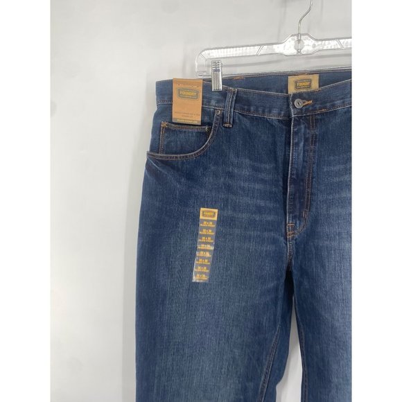 New The Foundry Supply Co Men Denim Relaxed Straight MEDIUM WASH Jeans 38x38 - Picture 2 of 5